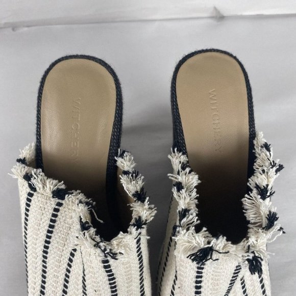 Women's Witchery Size 39 Multicolored Woven Fabric Cover Platform Wedge Shoes - Picture 8 of 16